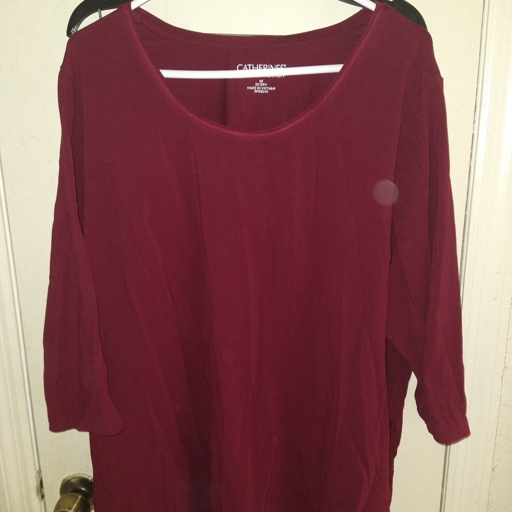 Burgundy women 3x long sleeve shirt